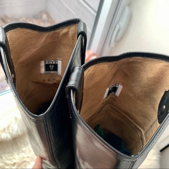 FRYE Melissa Button Black Tall Shaft Leather Boot - Picture 8 of 15